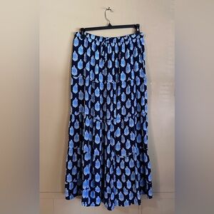 Crown & Ivy Blue and White Maxi Skirt